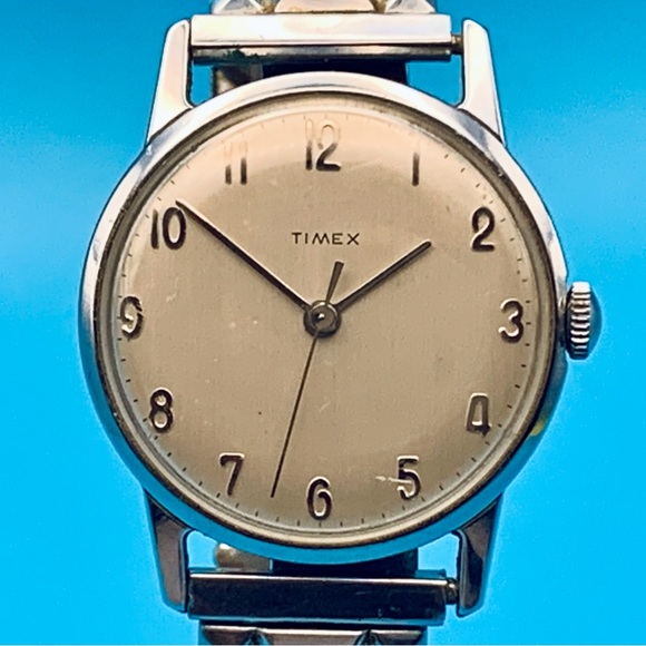 TIMEX MERCURY Vintage 1950s/60s Hand Wind Wristwatch Chrome Plate Bezel Working